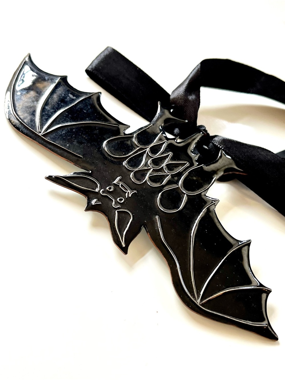 Unusual Wearable Art Sculpture Enamel Bat
